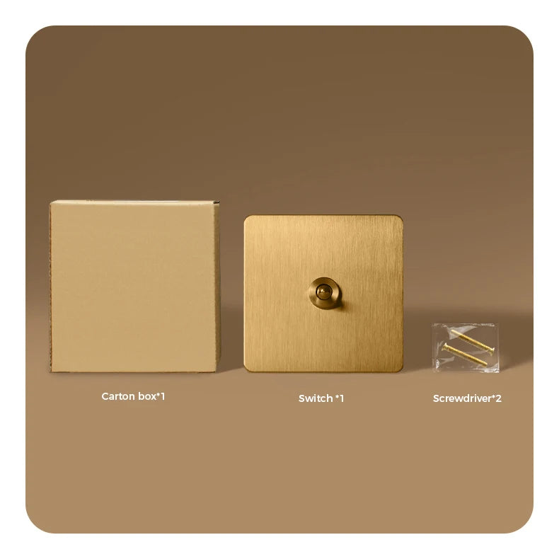 Avoir Gold Rocker Toggle Switch Brass Lever Switch Home Accessories Cat6 Type C EU Sockets And Switches 220V Push Button 86 Type