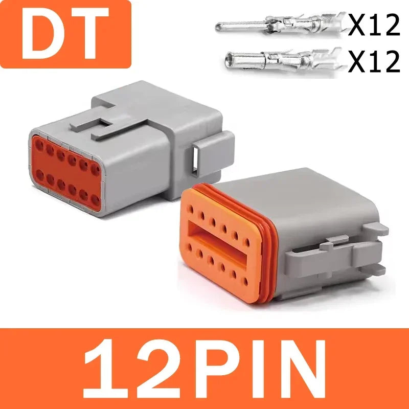 DEUTSCH DT/DTM/DTP/DTF Series IP68 Sealed Connector Kits | 2-12Pin Flange Mount for Auto/Truck/Marine Wiring Systems