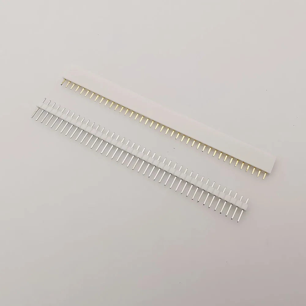 10Pair Single Row Pin Female Header Socket Pitch 2.54mm 40 Pins Connector 1x40P DIP Male Plug Header PCB Board Strip for Arduino