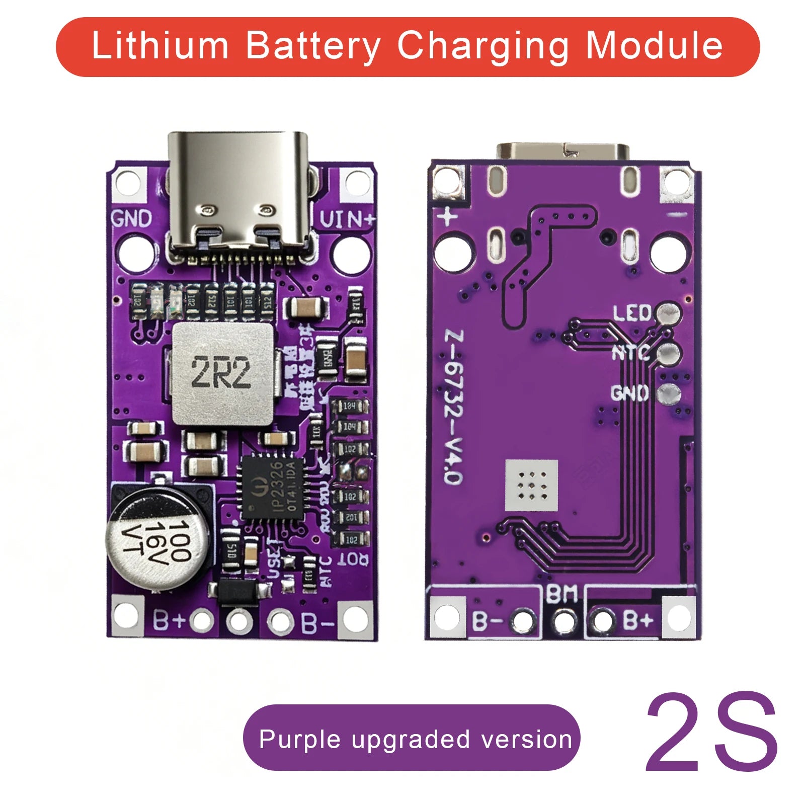 1-10PCS Type-C BMS with Balance Charging 15W Fast Charge Li-ion Battery Boost Module 2S 3S 8.4V 12.6V for DIY BMS PCB High