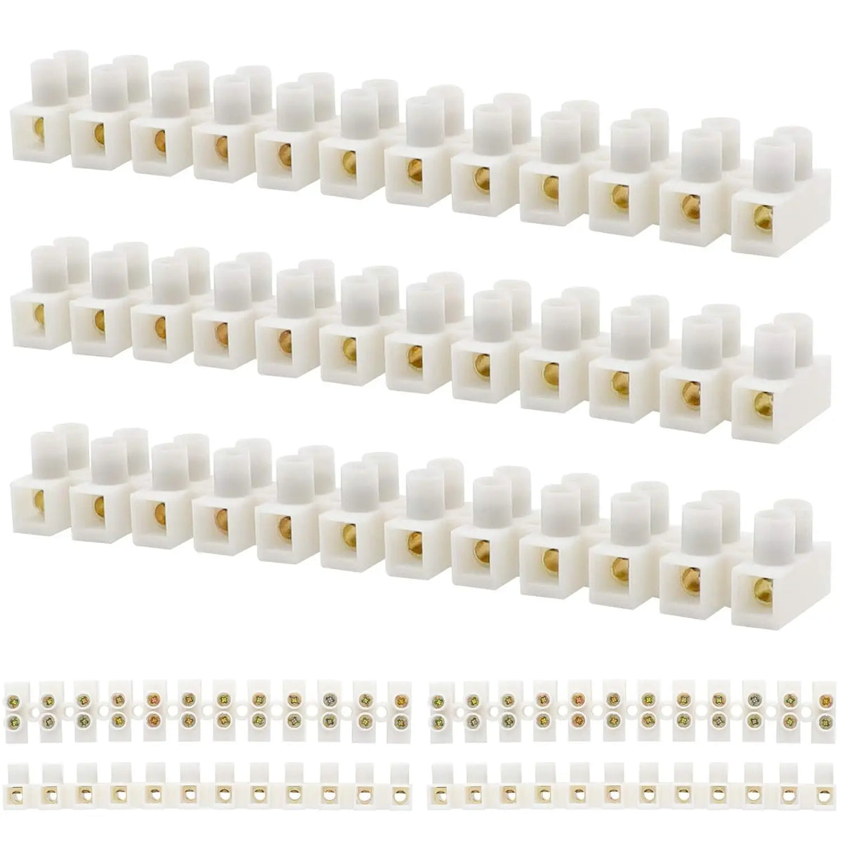 10/20 Pack Terminal Block, 12-Position Dual Row Terminal Strip Screw Terminal Electric Barrier Block for Small Home Projects