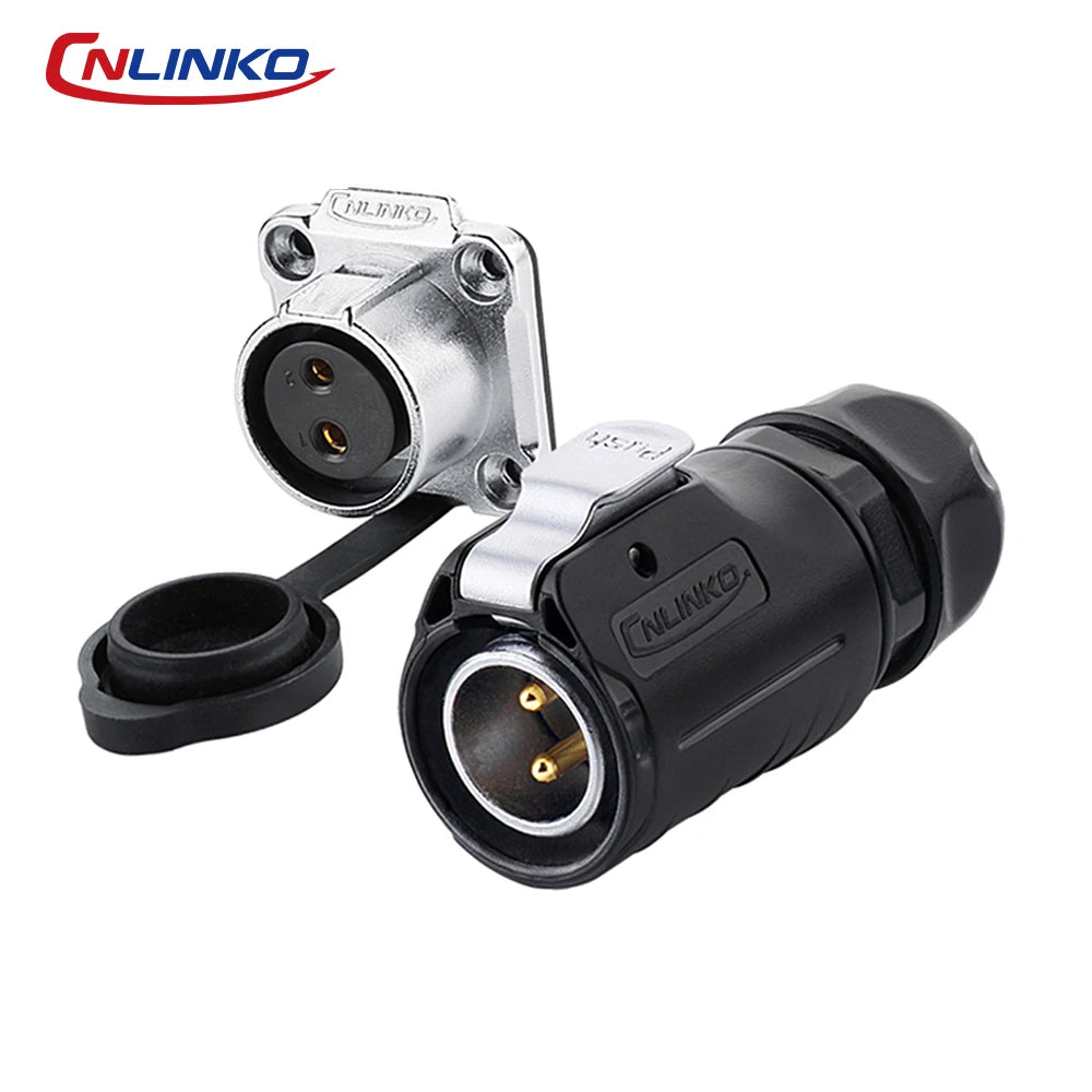 CNLINKO LP20 2/3/4 Pin IP68 Waterproof Quick Circular Connector Panel Mount Electrical Power Connector for Outdoor Eqiupments