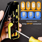 RJ45 Pass Through Crimp Tool, RJ45 Cat5 Cat6 Cat7 Crimping Tool, RJ11 Crimping Tool, Ethernet Network Cable Crimper Stripper