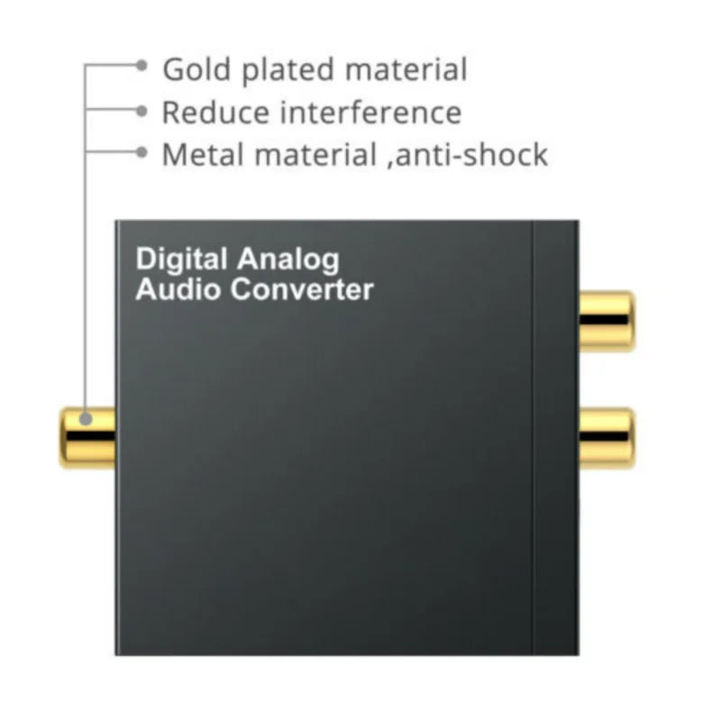 Digital to Analog Audio Converter Optical Toslink Coaxial to RCA Adapter With 3.5MM Headphone Jack Digital Optical Audio Coaxial