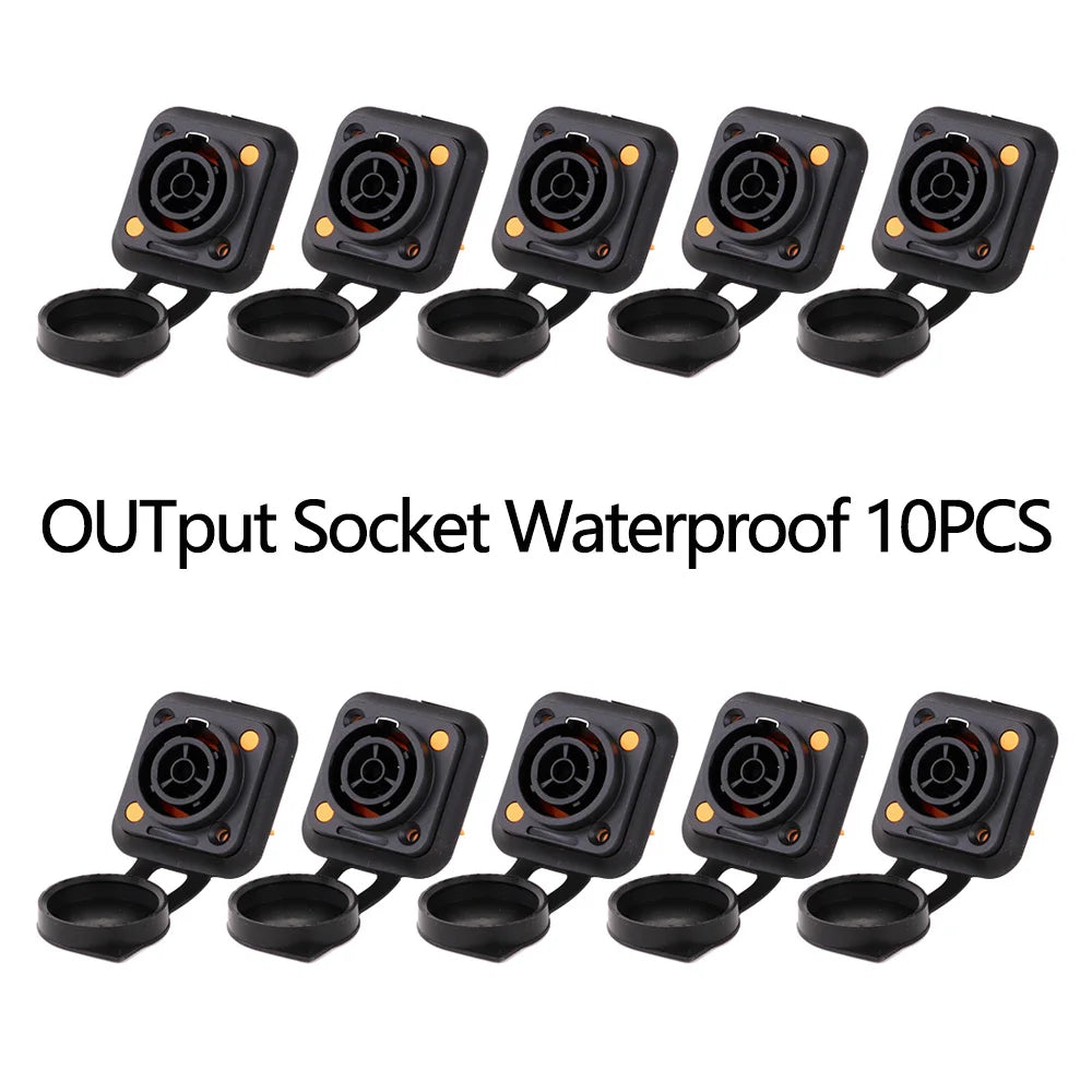 10pcs IN/OUTput 3Pin Waterproof PowerCON True Connector Female Jack,NAC3FX-W Power Female Socket IP65 PowerCon Chassis Connector