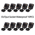 10pcs IN/OUTput 3Pin Waterproof PowerCON True Connector Female Jack,NAC3FX-W Power Female Socket IP65 PowerCon Chassis Connector