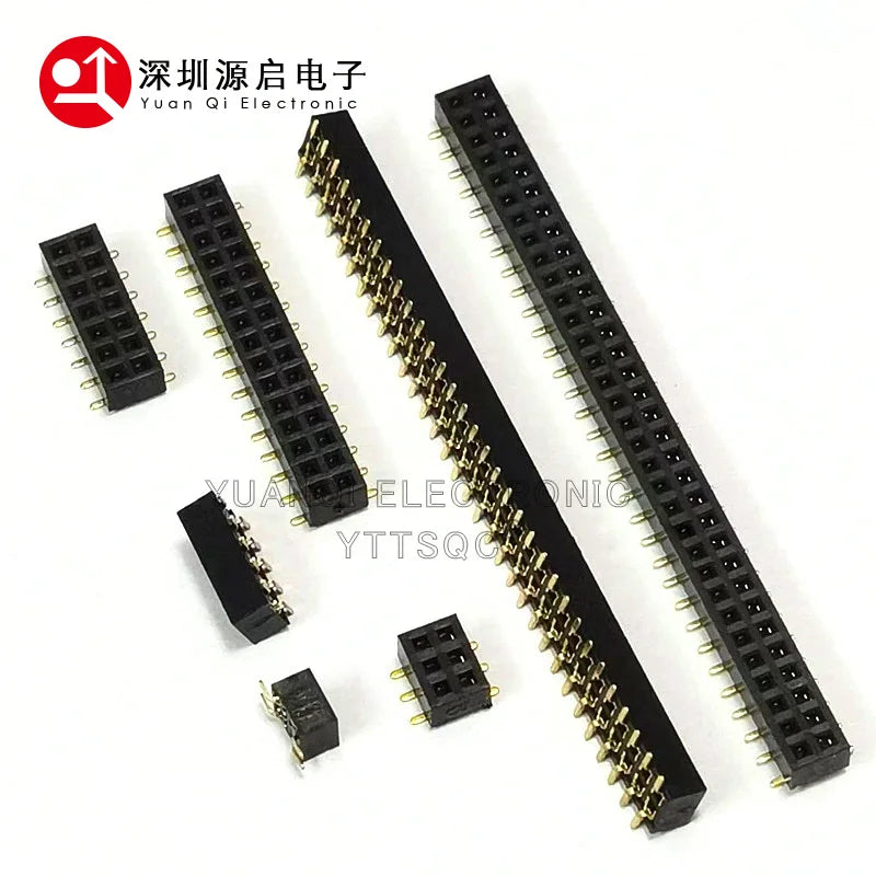 Low Profile 1.27mm Double Row Female Pin Header Plastic Height 2.0 Pinheader PCB Socket SMT 2*3/4/5/6/10/12/15/9/2/8/50P 1U PA6T