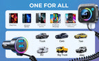 Joyroom Bluetooth 6.0 FM/AUX Transmitter Car Adapter Audio FM Transmitter Bass Boost 3 Ports PD&QC 3.0 FM Bluetooth Fast Charger