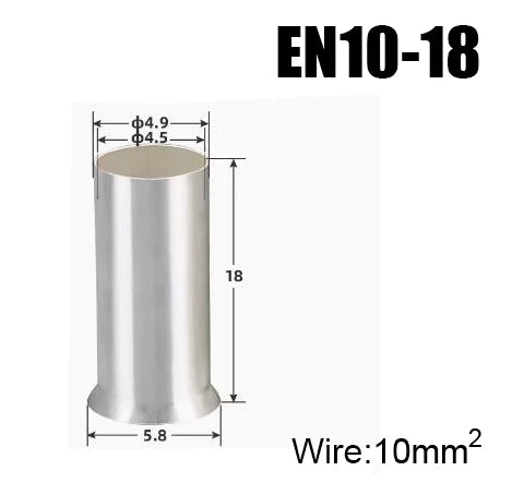 EN Copper Electrical Wire Non-Insulated Naked Sleeve Tubular Crimpare Connectors Tube Cord End Ferrules Cable Lug Crimp Terminal