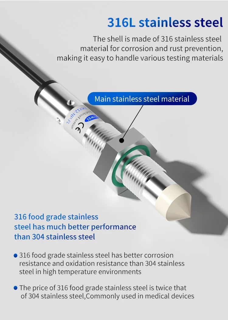 FUWEI FKY12-NP-FL Capacitive Contact Water & Oil Level Sensing Probe Proximity Switch Sensor for Level Detection