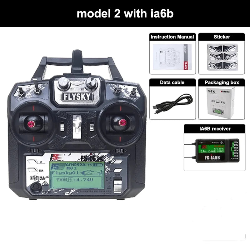 FLYSKY FS-i6X 10CH 2.4GHz RC Transmitter with iA6B iA10B Receiver for RC FPV Racing Drone