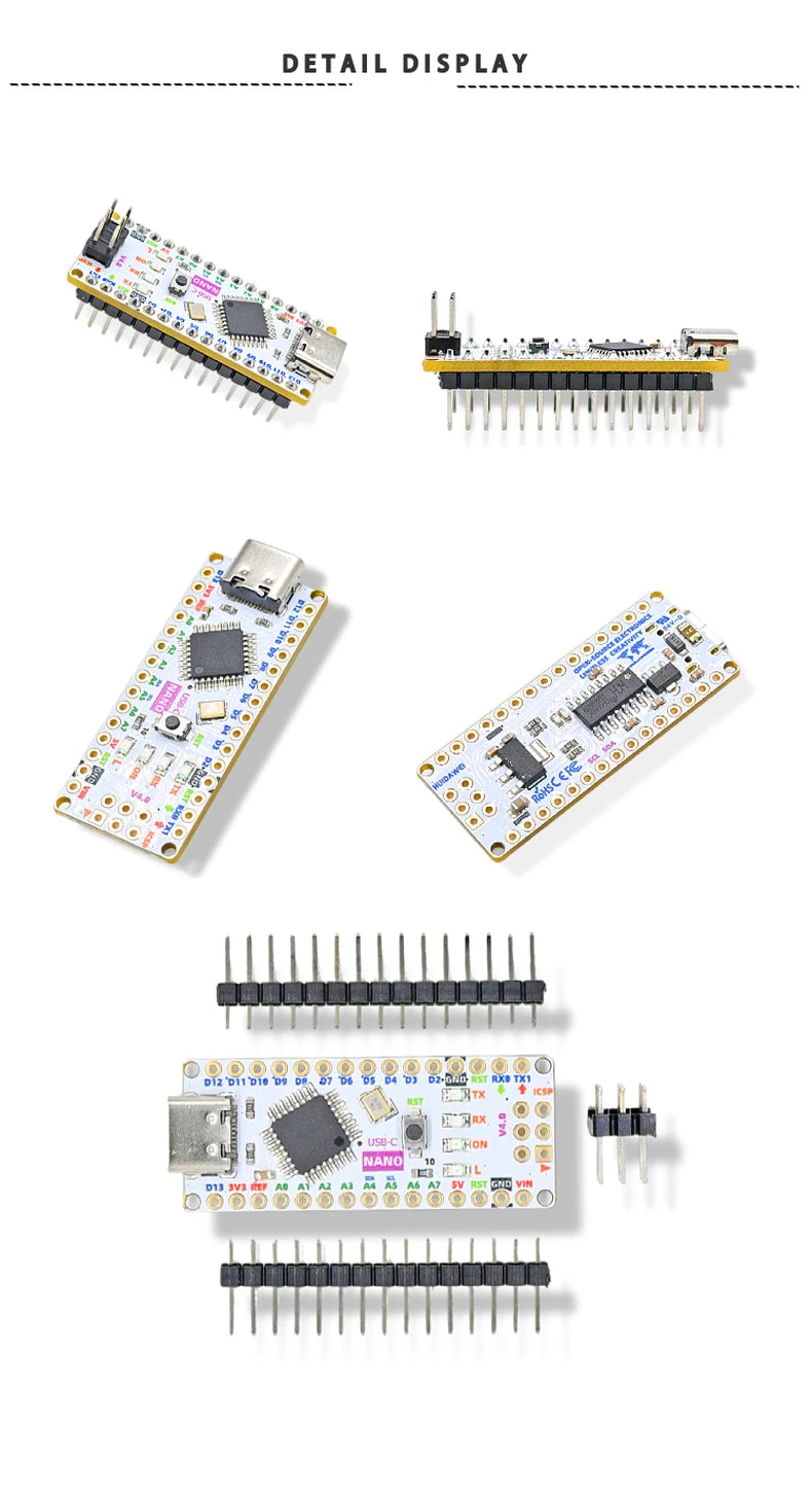 High-Quality Nano 3.0 Development Board  (Compatible Arduino Nano 3.0) TYPE-C Nano Board CH340C ATMEGA328PB Chip  N00010