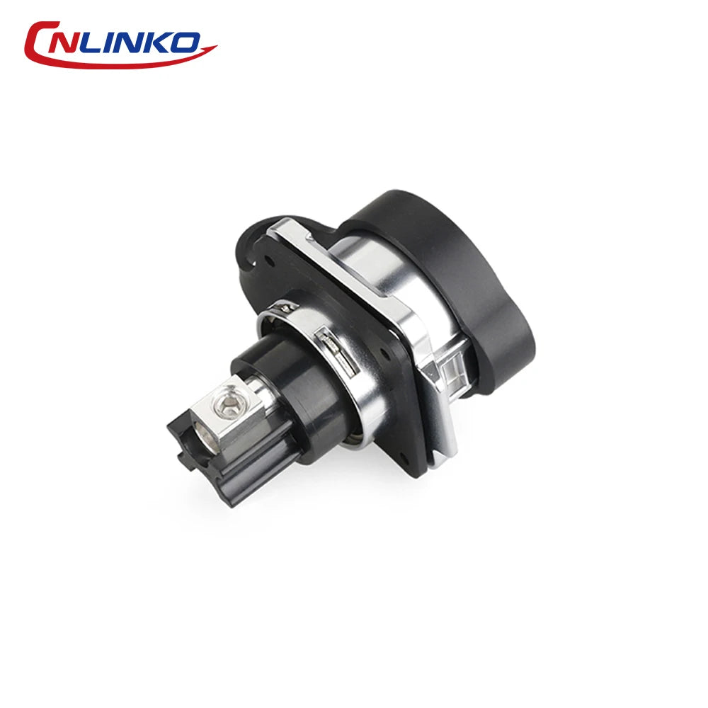 CNLINKO M28 IP68 Circular Heavy Duty Power Connector 50A Male/Female Screw Terminal for EV Charging,Solar & Battery Storage