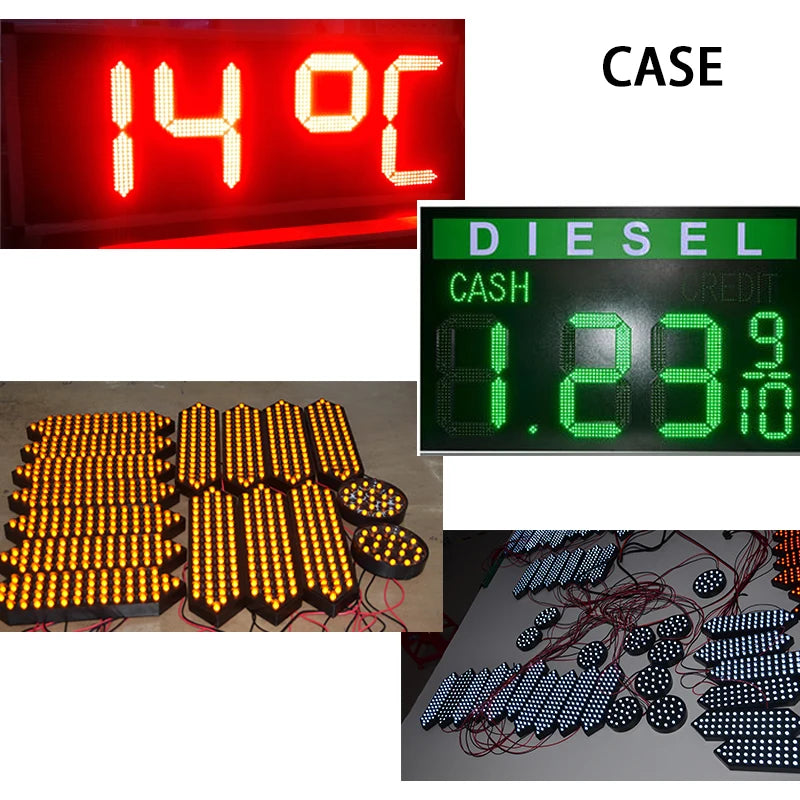 18' Outdoor Waterproof LED Billboard Score Display Screen 7-Segment Digital Modules for Signage LED Numbers Parts