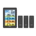 BALDR Wireless Large Screen Weather Station Digital Hygrometer Thermometer DCF Alarm Clock Calendar Barometer 3 Forecast Sensor