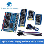 TZT TM1637 4 Bits / TM1638 / 74HC595 8 bit Digital LED Display Module 7 Segment 0.36Inch Clock RED Anode Tube Four Serial Driver