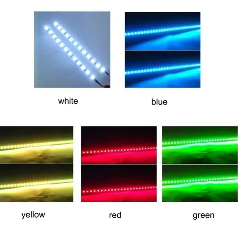 2 PCS LED strip SMD3528 Waterproof Flexible 30CM Red Green Blue White Warm white Super bright car Styling decor stickers lamp
