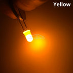 100pcs 5mm Round Diffused White Red Green Blue Yellow Warm Lightemitting Diode 2pin LED 6000~6500K Bulb Light Diodes Lamp 3V