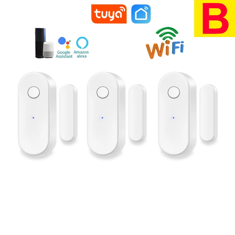 Tuya WiFi Door Sensor Window Anti-intrusion Door Open Close Burglar Security Alarm Magnetic Sensor Smart Life Alexa Google Home