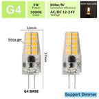 2pcs Mini G4 12V 24V LED Lamp Dimmable Light 3W COB Bulb AC DC 12V Lampada COB 360 Beam Lampada G4 COB Lights Replace Halogen