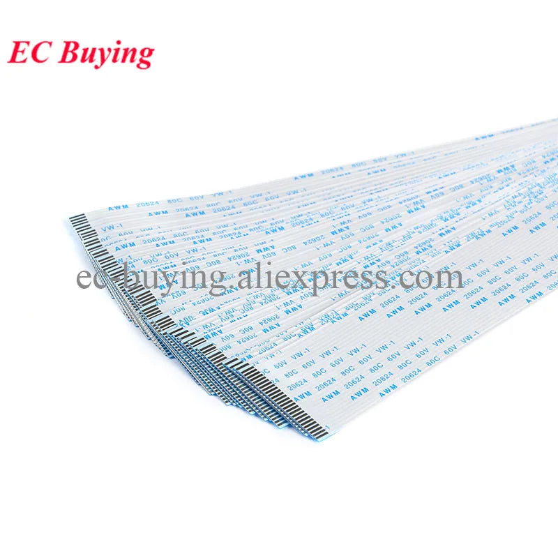 5pcs FPC/FFC 24P Ribbon Flexible Flat Cable Wire Pitch 0.5/1.0mm 6/10/15/20/25/30/40cm Length Forward Reverse Direction Connecto