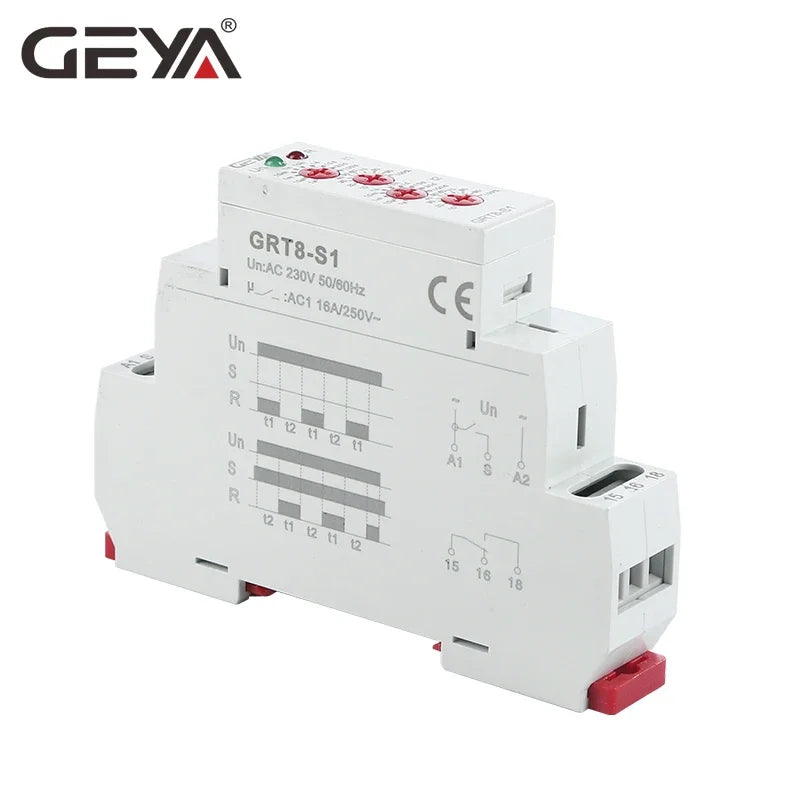 GEYA GRT8-S Cycle Timer Relay 12V Cycle Timer 16A Electronic Repeat Relay 24V AC Relay  220V AC Relays