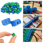 50-200PCS KF301 KF306 2P PCB Terminal Block Connector 5.0mm Pitch Straight Pin 10A Screw Terminal Spliceable for DIY Electronics