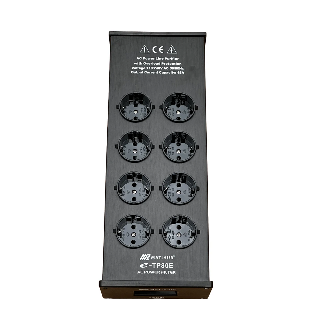 MATIHUR e-TP80 Audio Noise AC Power Filter Power Conditioner Power Purifier Surge Protection with EU Outlets Power Strip