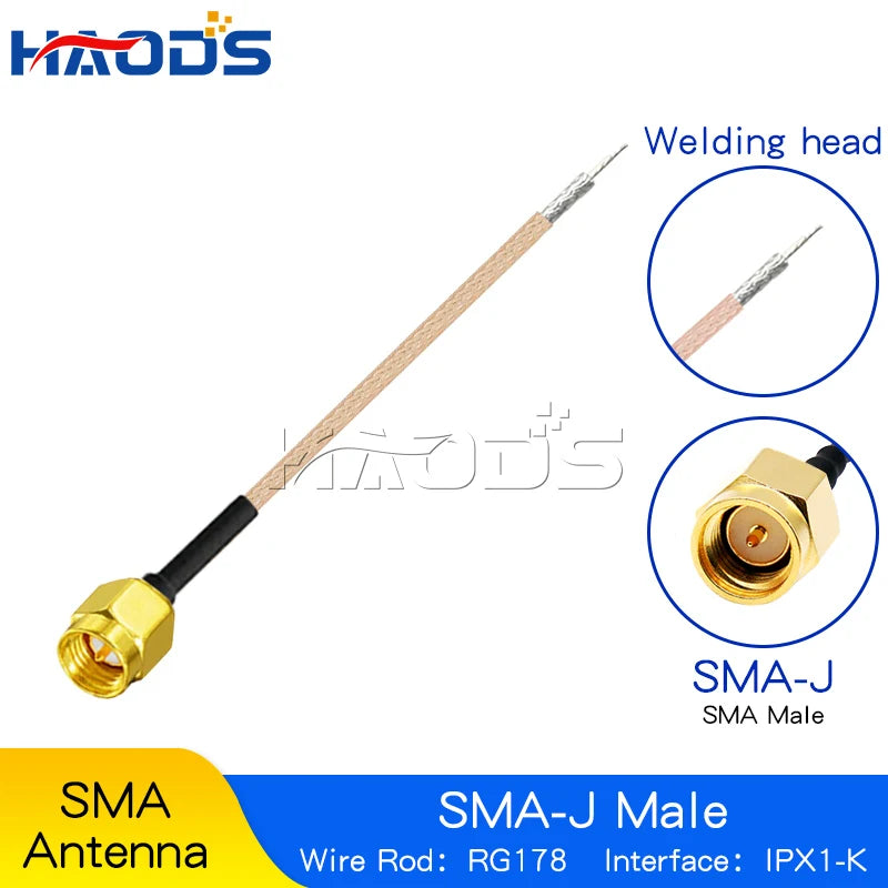 5PCS SMA Pigtail Jumper RP SMA Male Female to UF.L IPX IPX1 RG178 Cable Sockets Jack Connectors Adapter for Wifi Router GPS AP