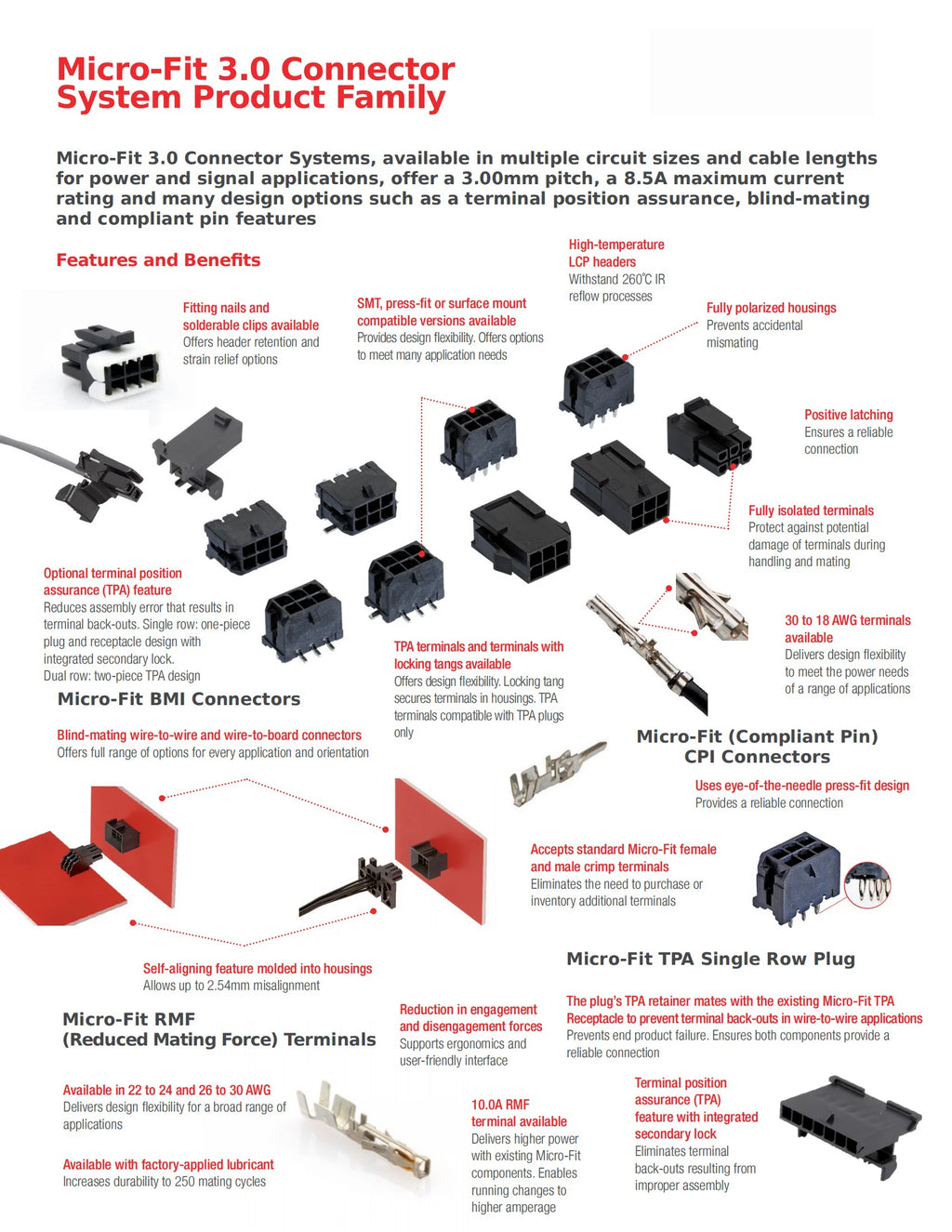 10Sets Micro-Fit 3.0 MM Receptacle Housing + Plug Shell Panel Mount Ear + Male Female Crimp Terminal 2 3 4 5 6 7 8 9 10 Circuits