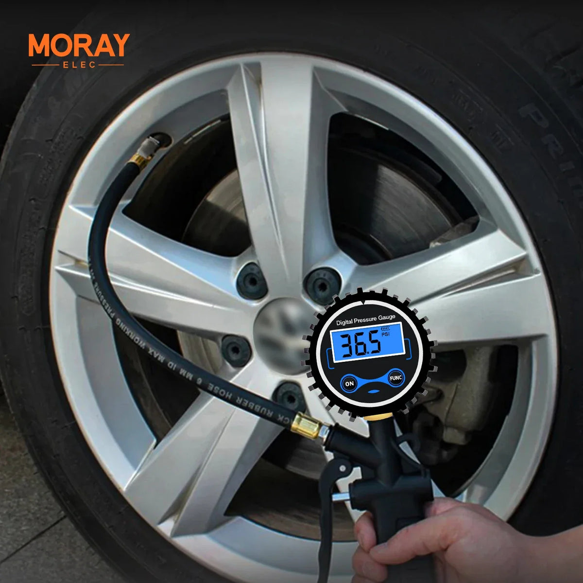 Moray ME266P Battery Powered Manufacturer LCD Calibration Standard Digital Tire Pressure Gauges for Gas