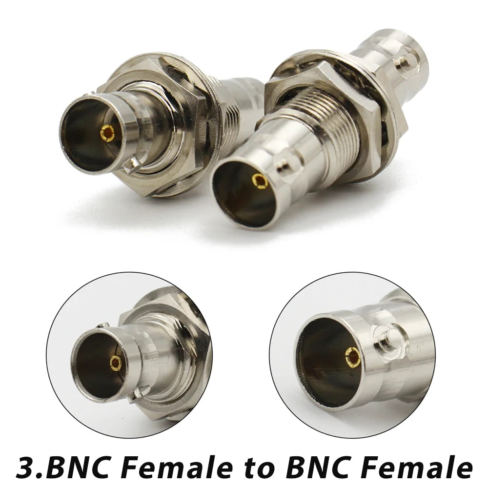 90 Degree Right angle BNC RF Coaxial Converter BNC Male Female to BNC Female with Nut Bulkhead  Adapter Wire Terminal  50 75ohm