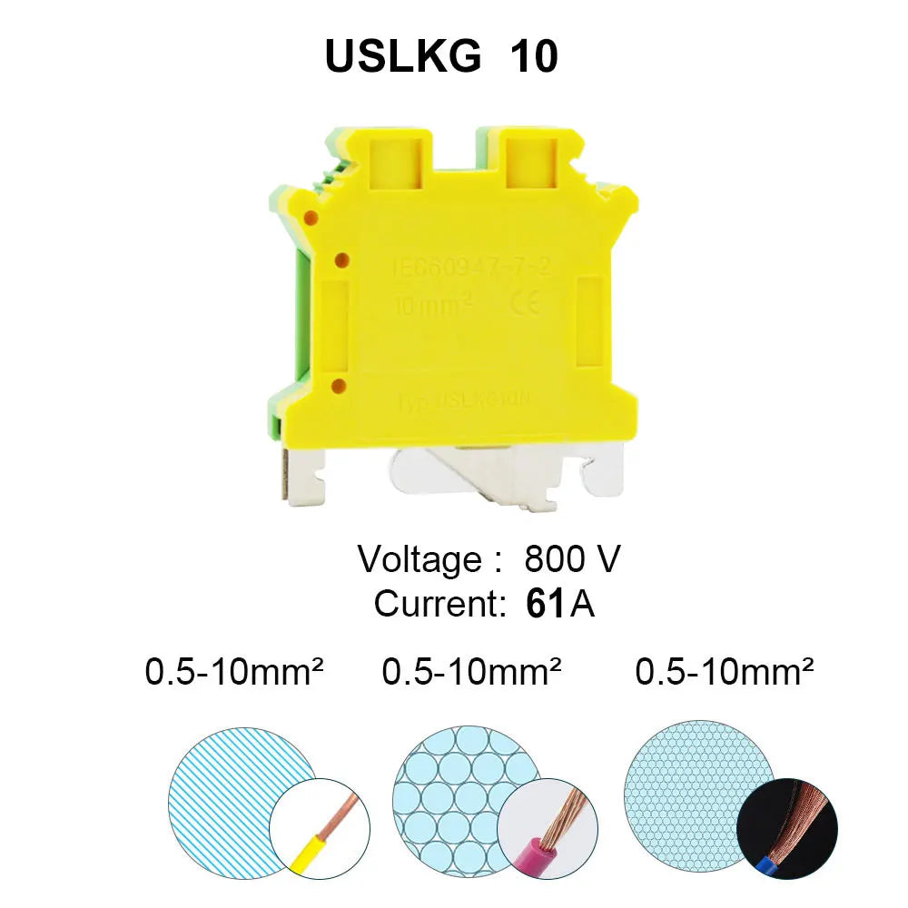 4PCS Wire Electrical Conector Terminal Connector Screw Cable Din Rail Terminal Blocks Strip Power Distribution Block Terminator