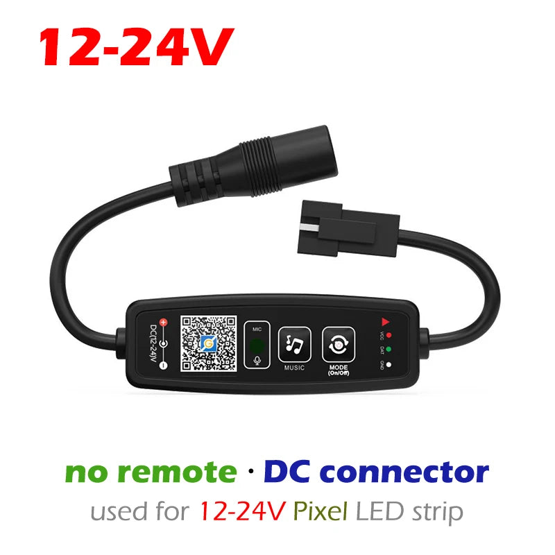 WS2811 WS2812B Bluetooth LED Pixels Strip Controller for Dream Color Tape Lights BT APP Music Control 28Keys Remote Controller