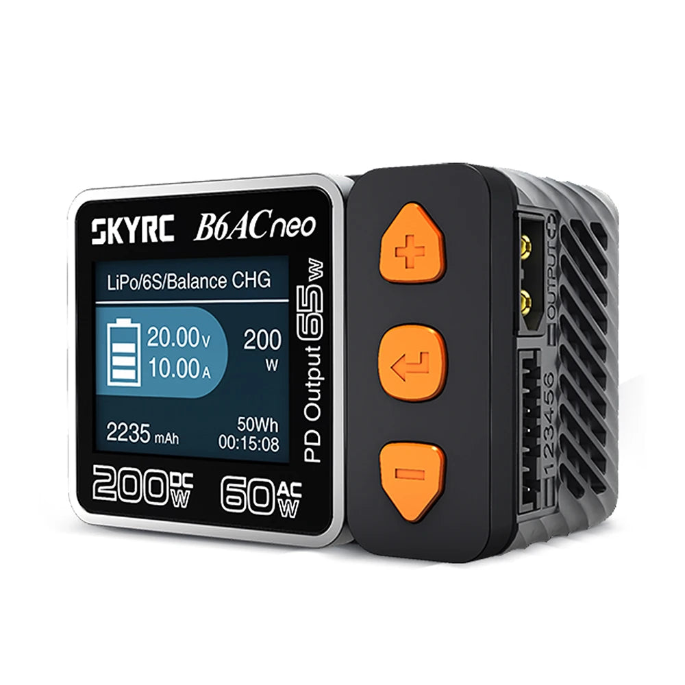 SKYRC B6ACneo Charger DC 200W AC 60W 10A Balance Charger Discharger Digital LiPo LiFe LiIon LiHV NiMH NiCd Pb Smart Battery