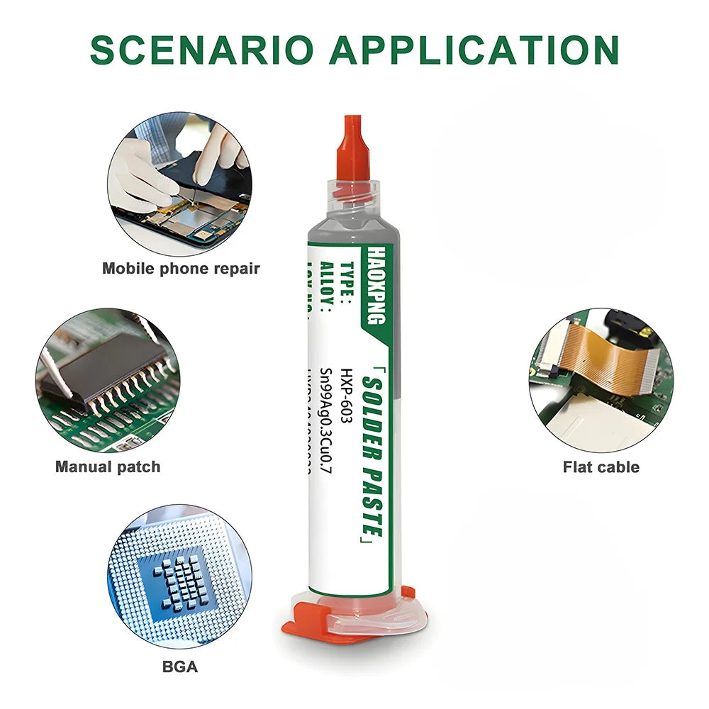 Sn99ag0.3cu0.7 Lead-free Solder Paste 217°c No-clean High Temperature Solder Paste For Smd/bga/smt/ic/pcb Repair