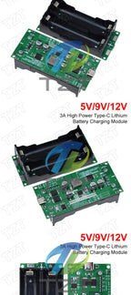 TZT Type-C 15W 3A Fast Charge UPS Power Supply / 18650 Lithium Battery Charger Module DC-DC Step Up Booster Converter 5V 9V 12V