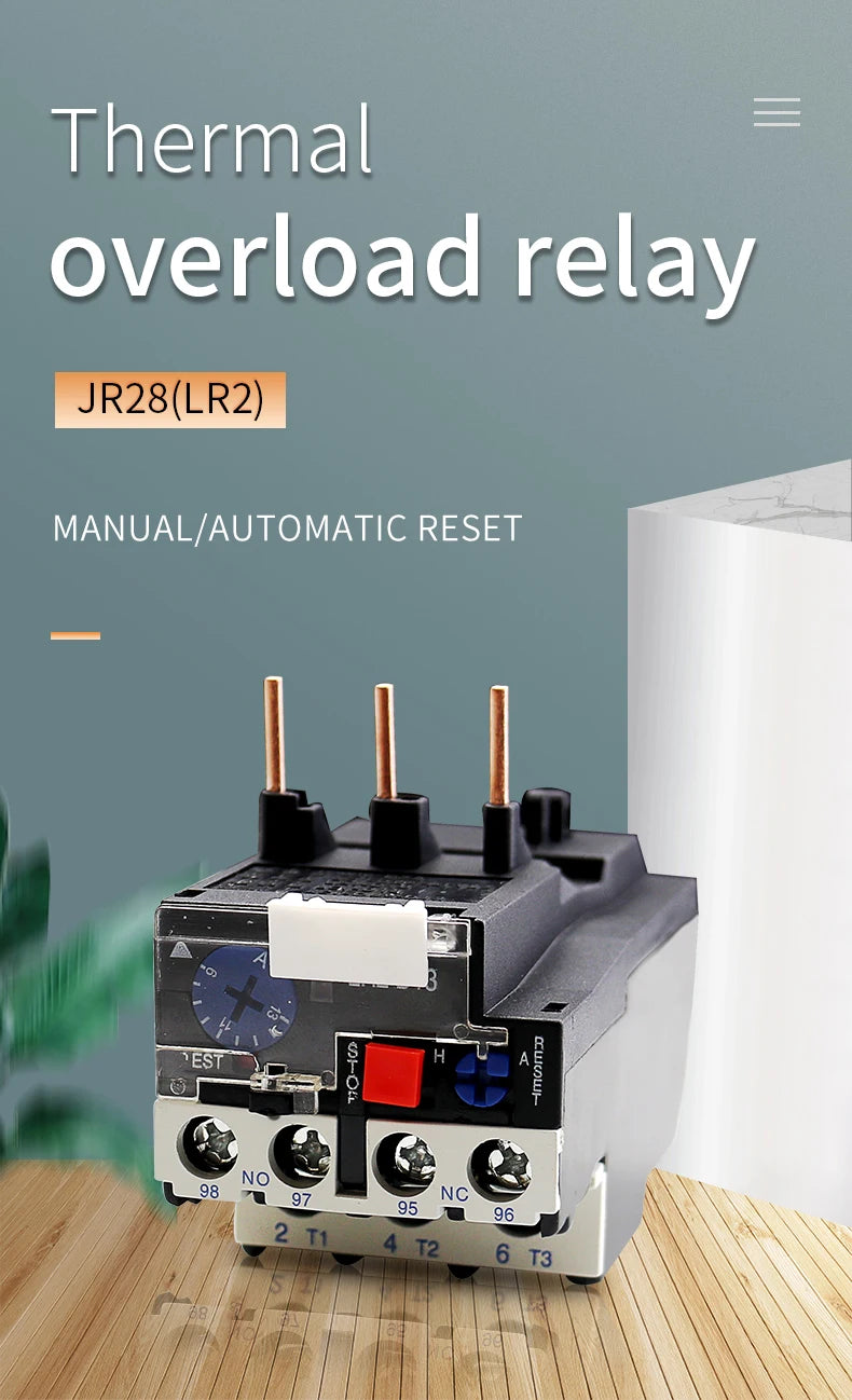 JR28 Thermal Overload Relay 1.6A 2.5A 4A 6A 8A 10A 13A 18A 25A LR2D13 Adjustable Thermal Relay Over Current Protection Relay
