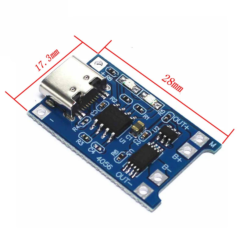 1PCS 5V 1A Micro USB 18650 type-c Lithium Battery Charging Board Charger Module+Protection Dual Functions TP4056 18650