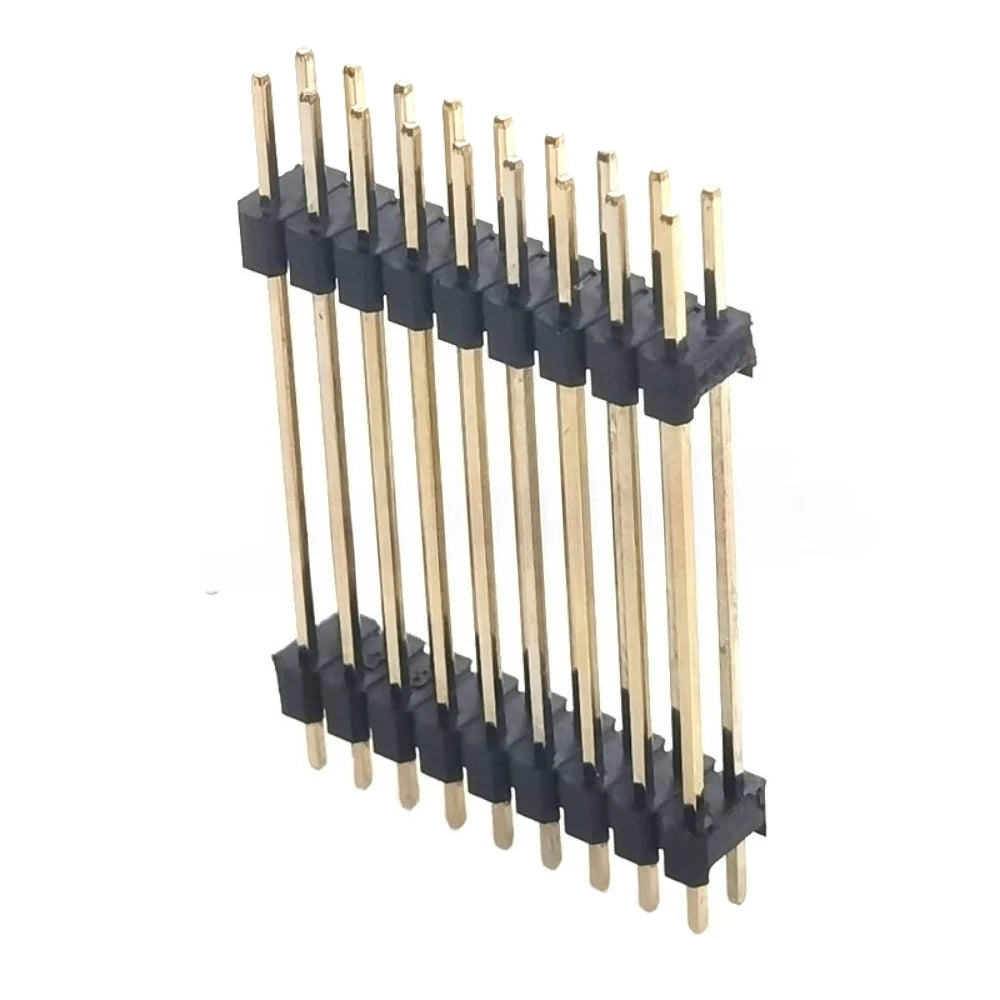 50pcs 2.54mm Straight 2x2/3/4-40p L11.5/13/15/17/19/21/25-50mm Gold Dual Row Double Insulation PCB Board Spacer Male Pin Header
