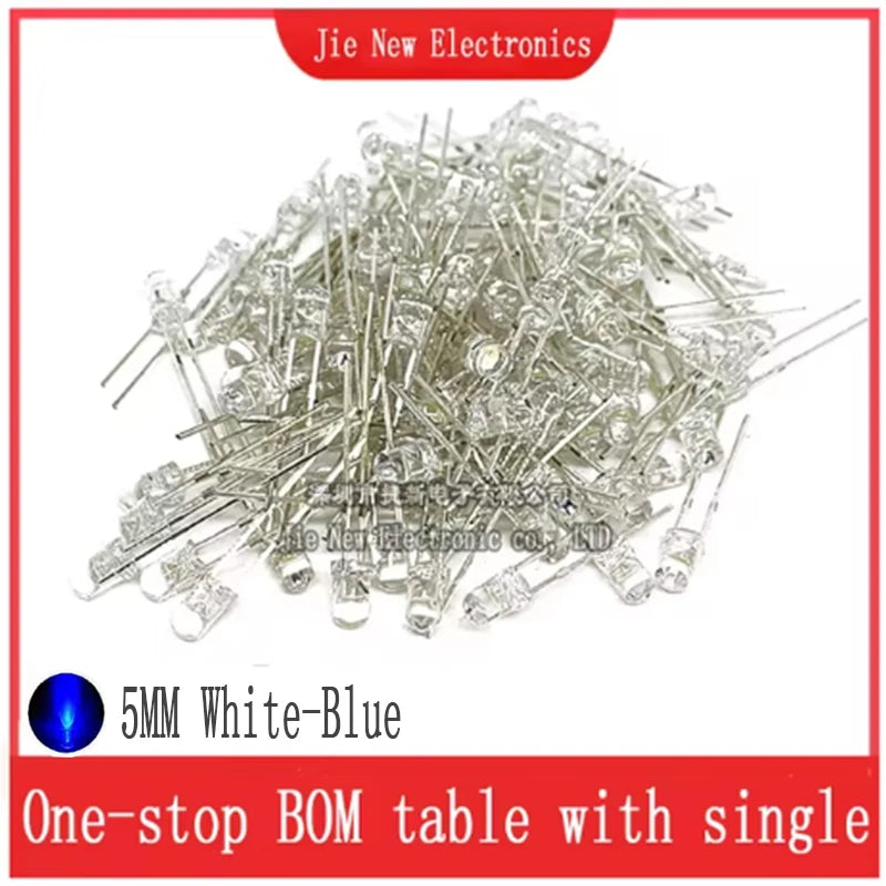 3mm 5mm LED Diode Assorted Kit White Green Red Blue Yellow Orange F3 F5 Leds Light Emitting Diodes Electronic Kit