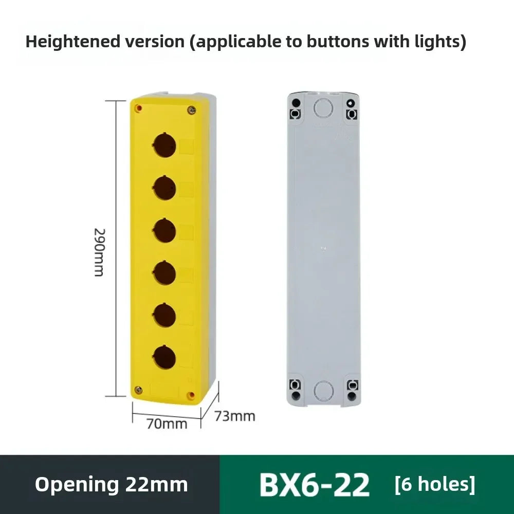 1/2/3/4/5 Hole Button Switch Control Box Button Emergency Stop Dustproof Waterproof IP65 Button Thickened Yellow Gray