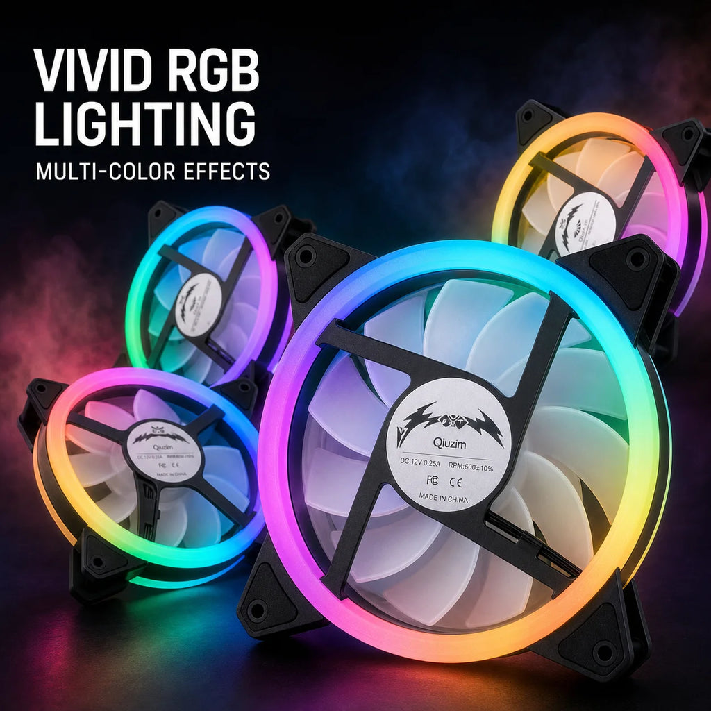 Computer Case PC Cooling Fan RGB Adjust LED 120mm Quiet + IR Remote New Computer Cooler Cooling RGB Case Fan For CPU