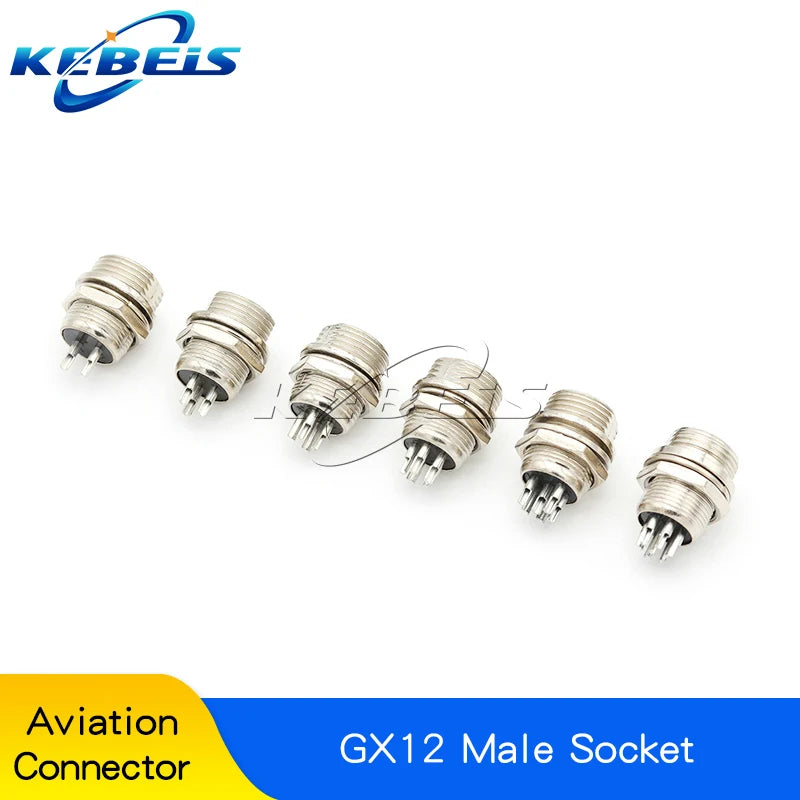 2Set GX12 GX16 GX20 2/3/4/5/6/7/8/9/10 Pin Male Female Butting Wire Cable Circular Aviation Socket Plug Panel Connector