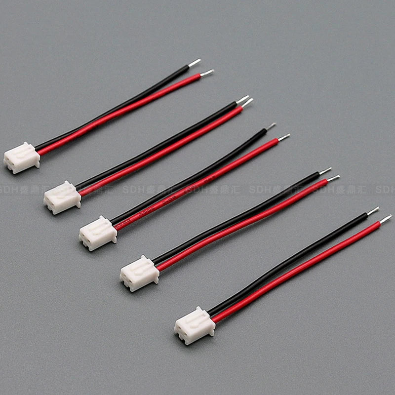 100Pcs JST XH2.54 XH 2.54mm Wire Cable Connector 2 Pin Pitch Male  Plug Socket  Wire Length 26AWG 24AWG