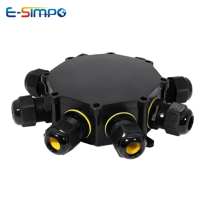 8Way Round IP68 Underwater Power Cord Junction Box 4-14mm M25 LED Fountain Lamp External Outdoor Light Wire Waterproof Cable Box