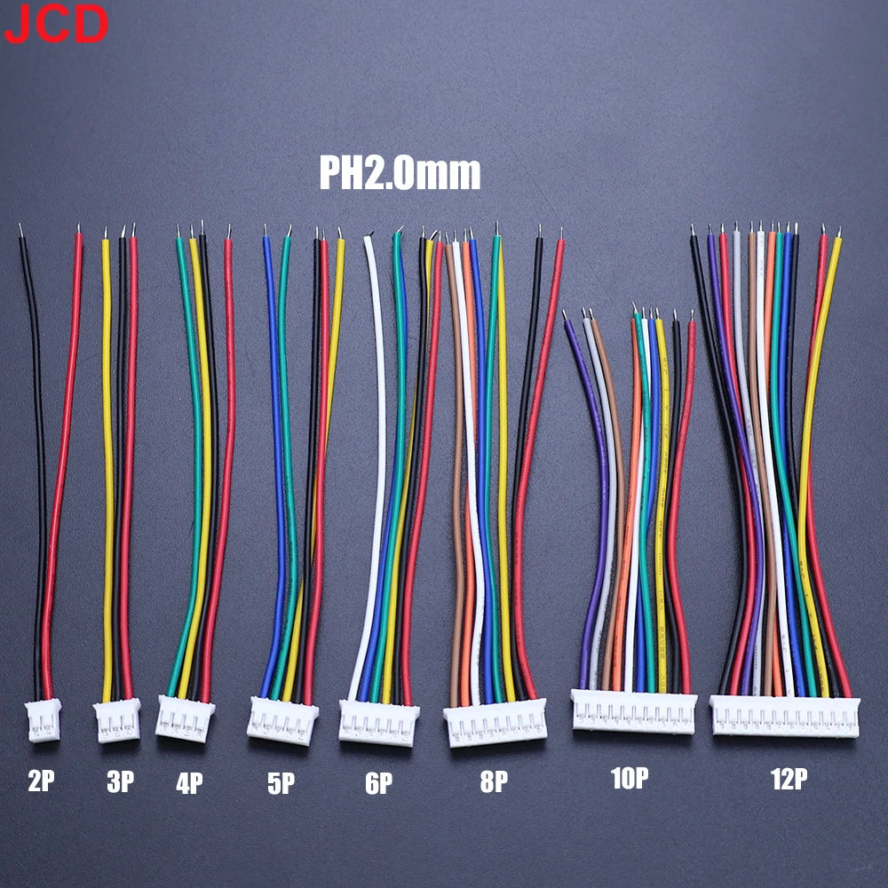 10pc 1.0 1.25 1.5 2.0 2.54 Sh/Jst/Zh/Ph/Xh 1.0mm 1.25mm 1.5mm 2.0mm 2.54mm Female Plug Connector With Wire 2/4/5/6/8/10/12P Pin
