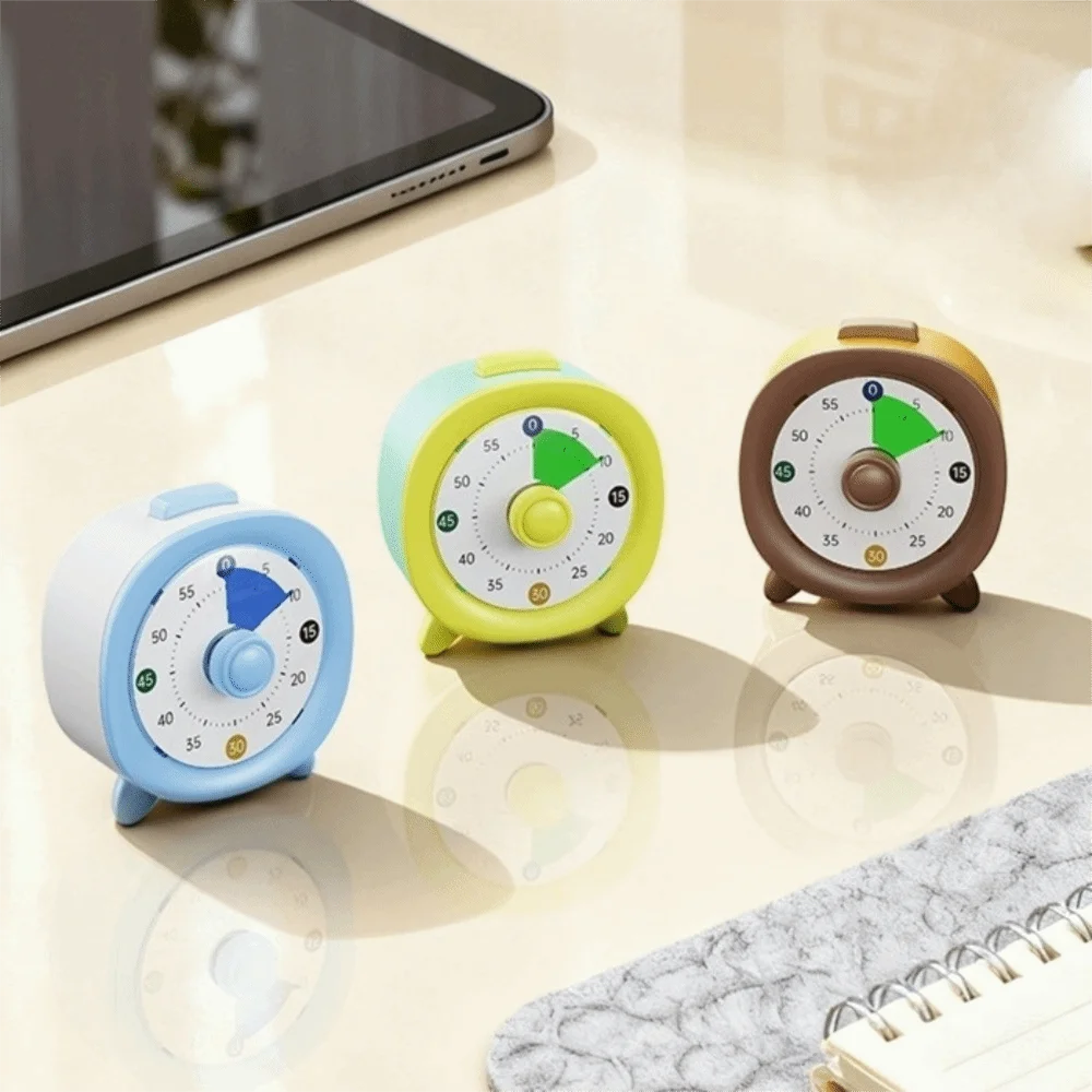 60 Minutes Visual Timer Ultra Silent Visualization Countdown Alarm Clock Self-discipline Round/Square Kitchen Timer
