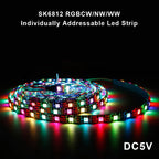 SK6812 RGBW (Similar WS2812B) Led Strip Light 4 in 1 30/60/144Leds/Pixels/m Individual Addressable Led Tape IP30/IP65/IP67 DC5V