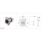 CAT6A CAT5E Industrial Micro RJ45 8P8C Shielded D Code Panel Mount Ethernet Socket Right Angle Jack IP67 Waterproof Network Plug